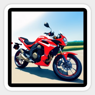 Red Sportbike Motorcycle Sticker